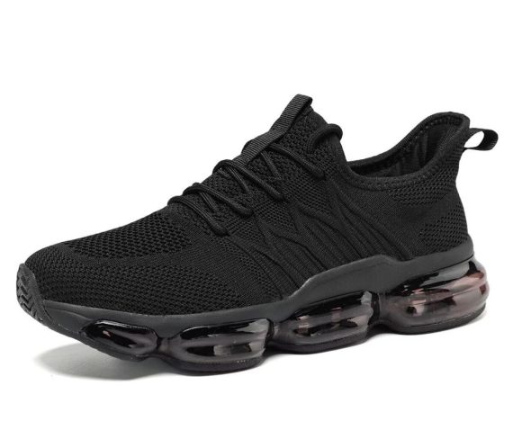 Men's Air Running Shoes Non Slip Workout Casual Sport Shoes for Men Basketball Sneakers Fashion Tennis Sport Fitness Cross Trainers - Z02 Black