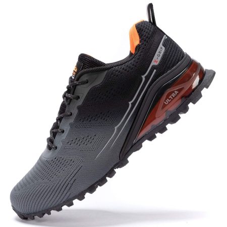 Men's Trail Running Shoes Fashion Walking Hiking Sneakers for Men Tennis Cross Training Shoe Outdoor Snearker Mens Casual Workout Footwear - Grey
