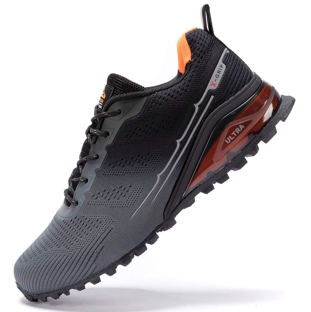 Men's Trail Running Shoes Fashion Walking Hiking Sneakers for Men Tennis Cross Training Shoe Outdoor Snearker Mens Casual Workout Footwear - Grey